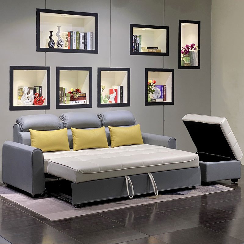 Strength factory modern living room furniture three person Technology cloth sofa foldable multifunctional sofa bed