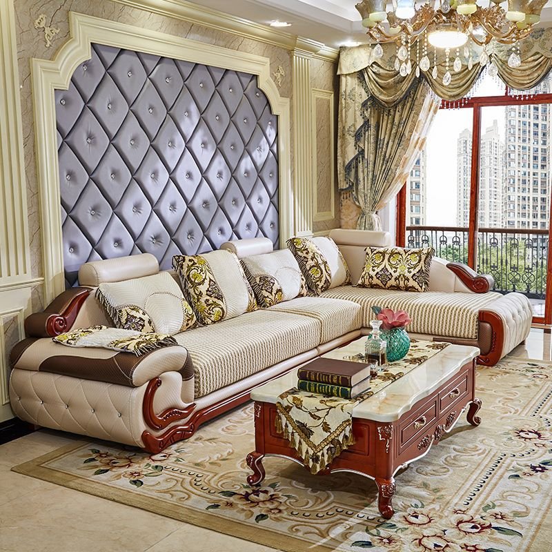 Living Room Set Designs Modern l Shaped Europe Type Fabric Art Furniture Sofa Living Room Sofa Set L Shape Sofa