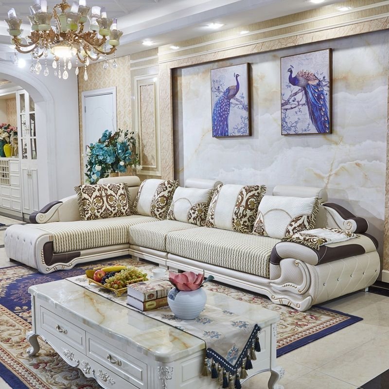 Living Room Set Designs Modern l Shaped Europe Type Fabric Art Furniture Sofa Living Room Sofa Set L Shape Sofa