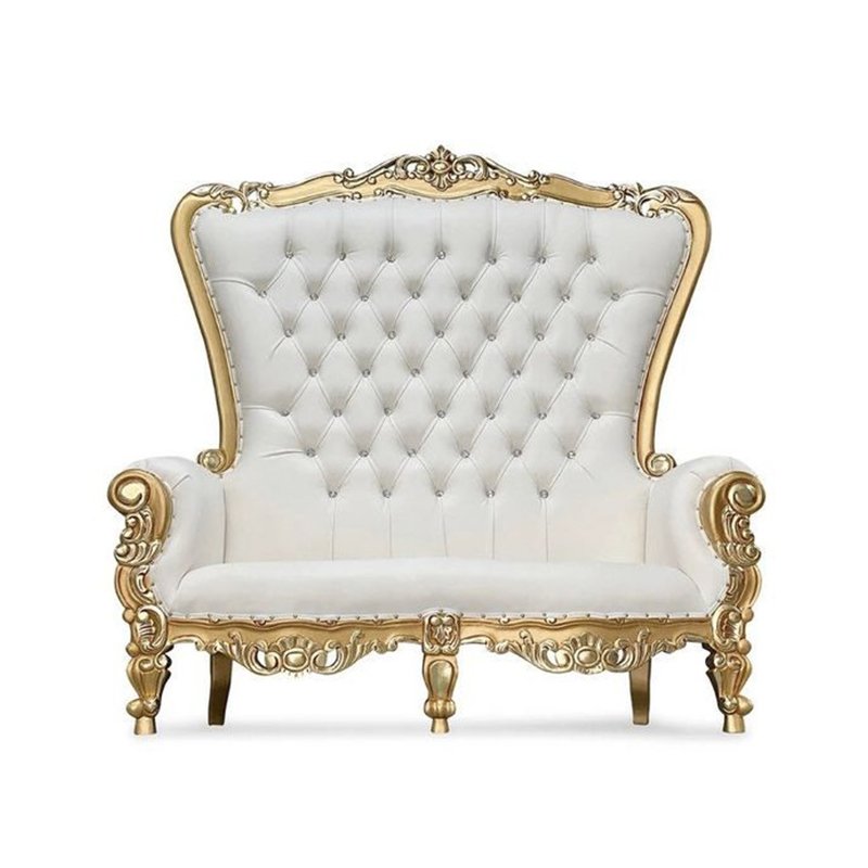 2 Seater Modern White Luxury King And Queen Royal Throne Wedding Sofa For Bride And Groom