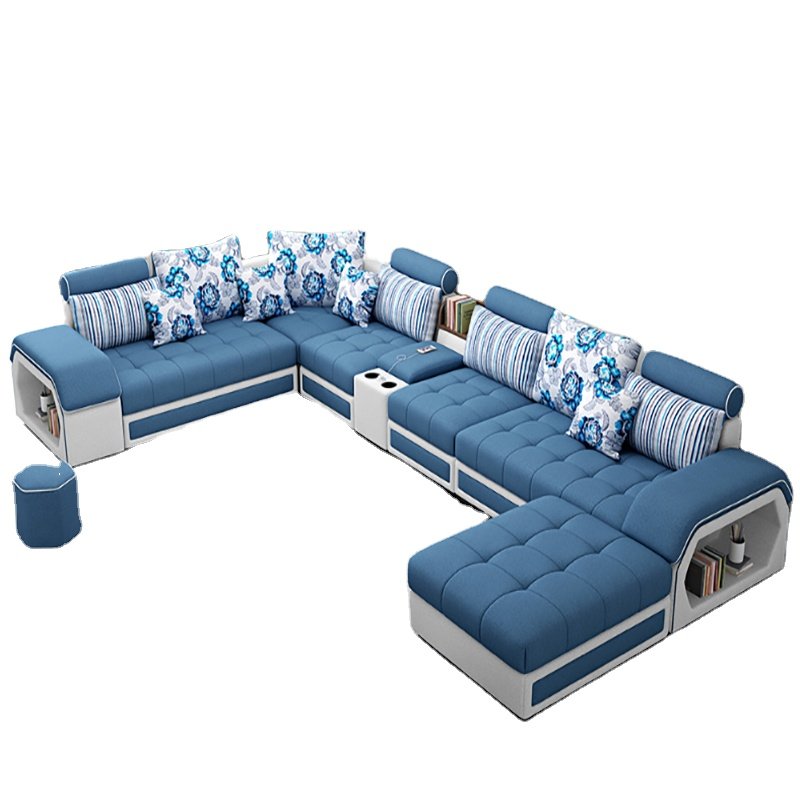 Hot Sale Furniture Factory Living Room Sofas Set Fabric Couch Lougue U Shape Sectional Sofa