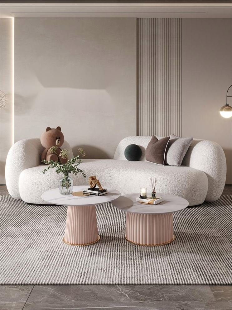 French Style Lamb'S Wool High Quality Modern Luxury Set Sofa Modern Living Room Furniture Sofas