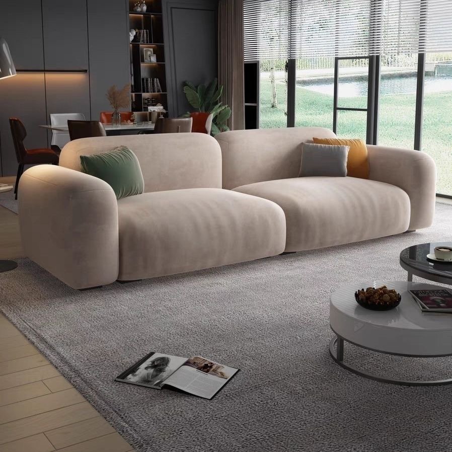 ATUNUS Nordic Beauty Fabric Office Hair Salon Frame Modern Waiting Modular Sectional Sofas Couch Set