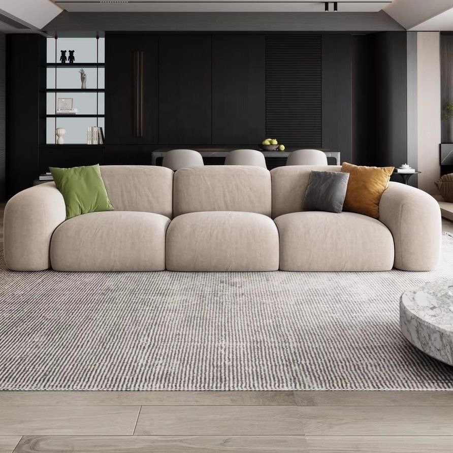 ATUNUS Nordic Beauty Fabric Office Hair Salon Frame Modern Waiting Modular Sectional Sofas Couch Set
