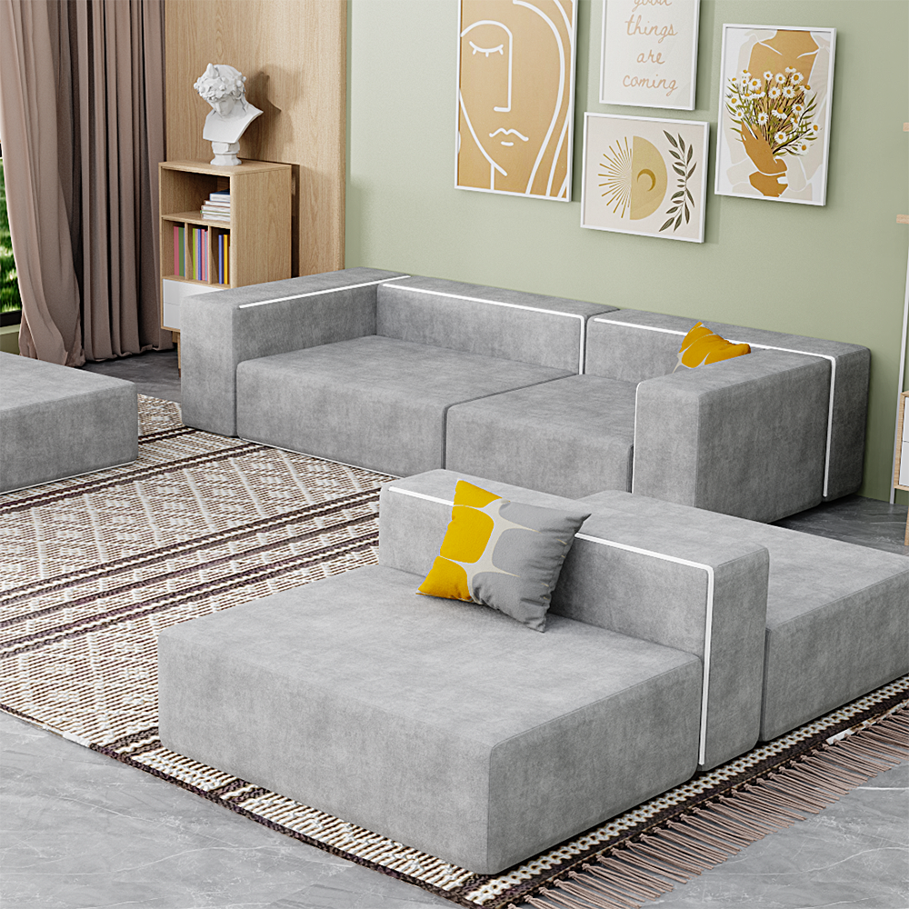 NEW 12pcs furniture Modular Couch Set Modern Sectional Living Room Sofas Set Soft Equipment Kids Play Couch