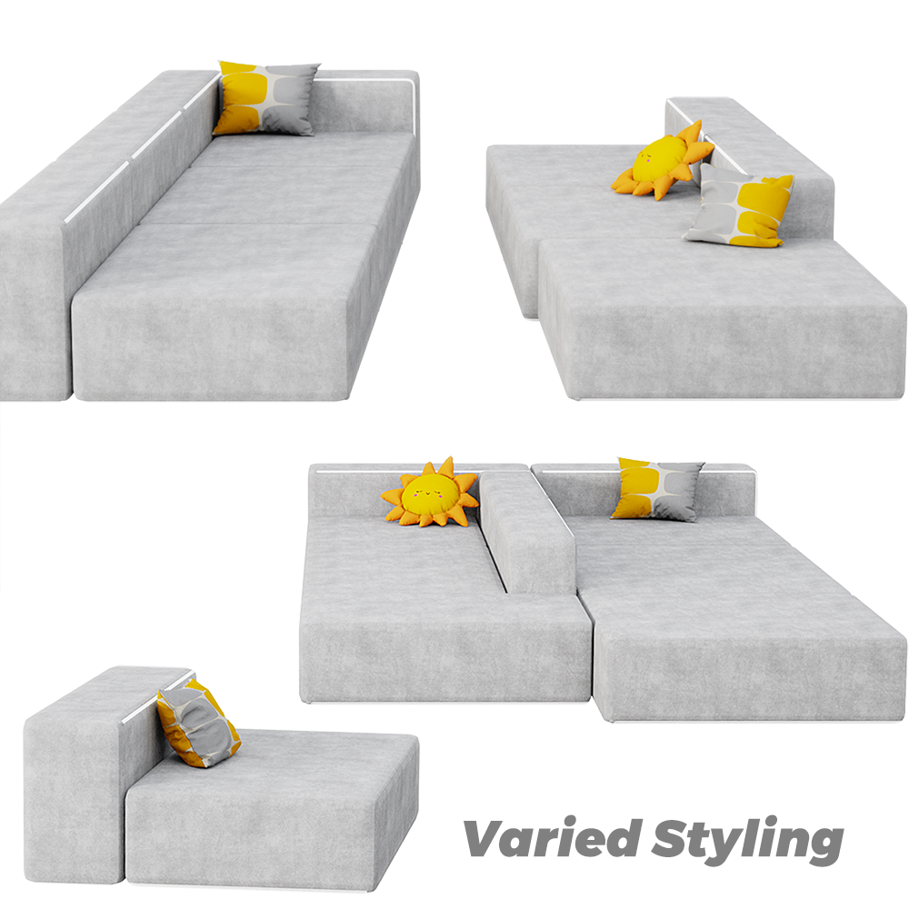 NEW 12pcs furniture Modular Couch Set Modern Sectional Living Room Sofas Set Soft Equipment Kids Play Couch