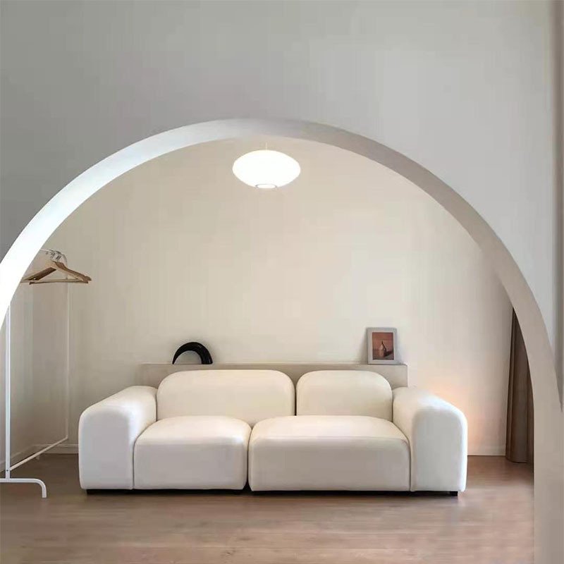 Modern Italian Minimalism Design Furniture High Quality white Velvet Fabric 3 Seater Living Room Sofas