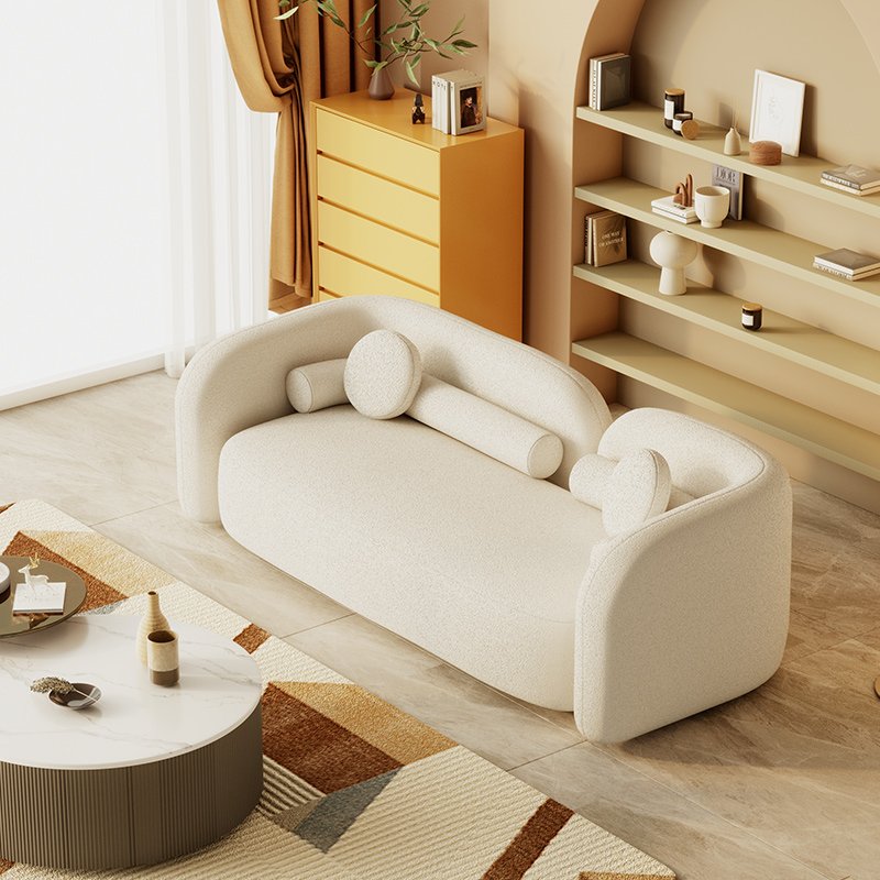 Danish Design Nordic Modern Single Double Triple Home Living Room Shop Lamb Wool Italian Sofa