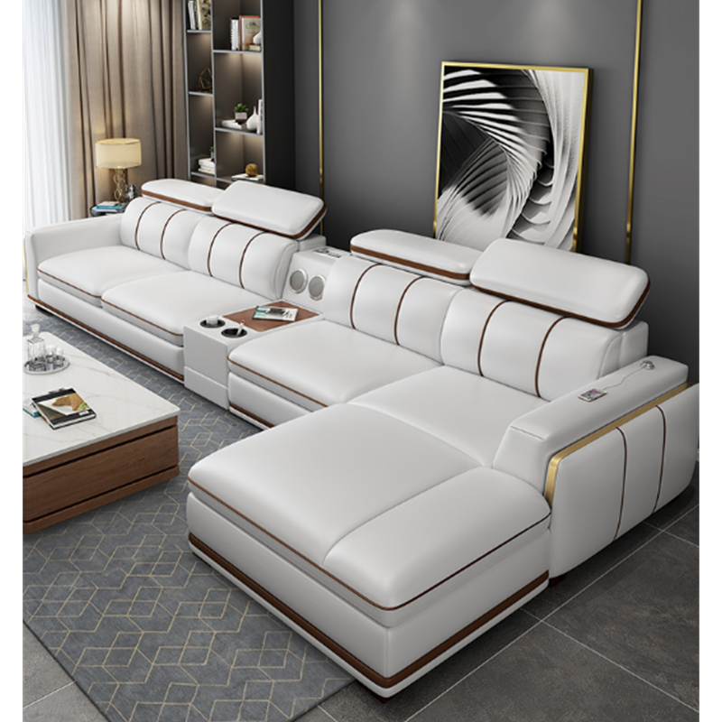 Living room sofas L sectional couch modular furniture l shaped blue sofa set