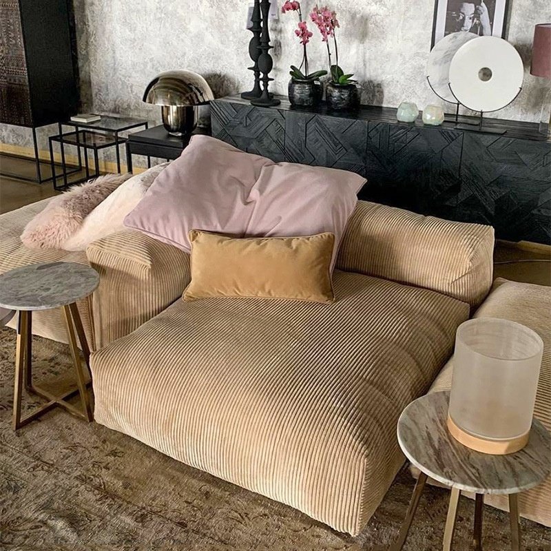 Corduroy fabric sofa living room small apartment Nordic modern simple creative module combination down sofa