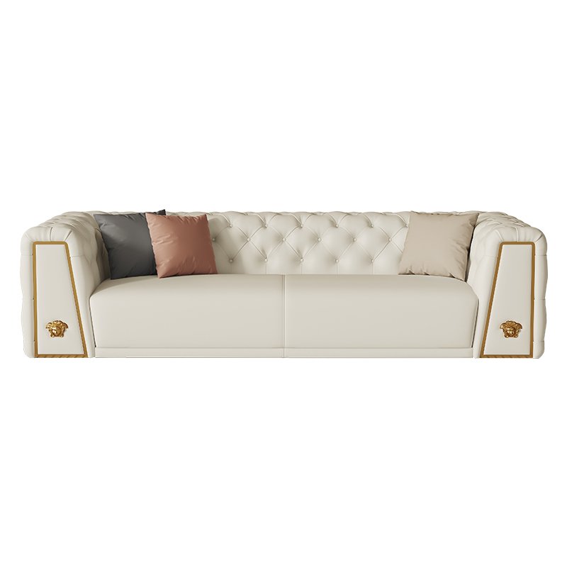 Italian Leather Luxury Sofa Set Factory Wholesale Solid Wood Frame Sofa Simple Fashion Living Room Sofa