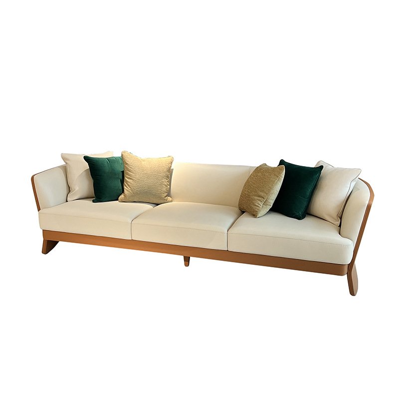 Hot selling Italian minimalist matte leather sofa light luxury furniture living room sofa
