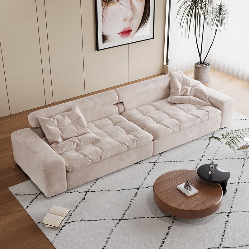 Manufacturer Direct Sale Italian minimalist Miami sofa small apartment custom living room tofu block fabric sofa
