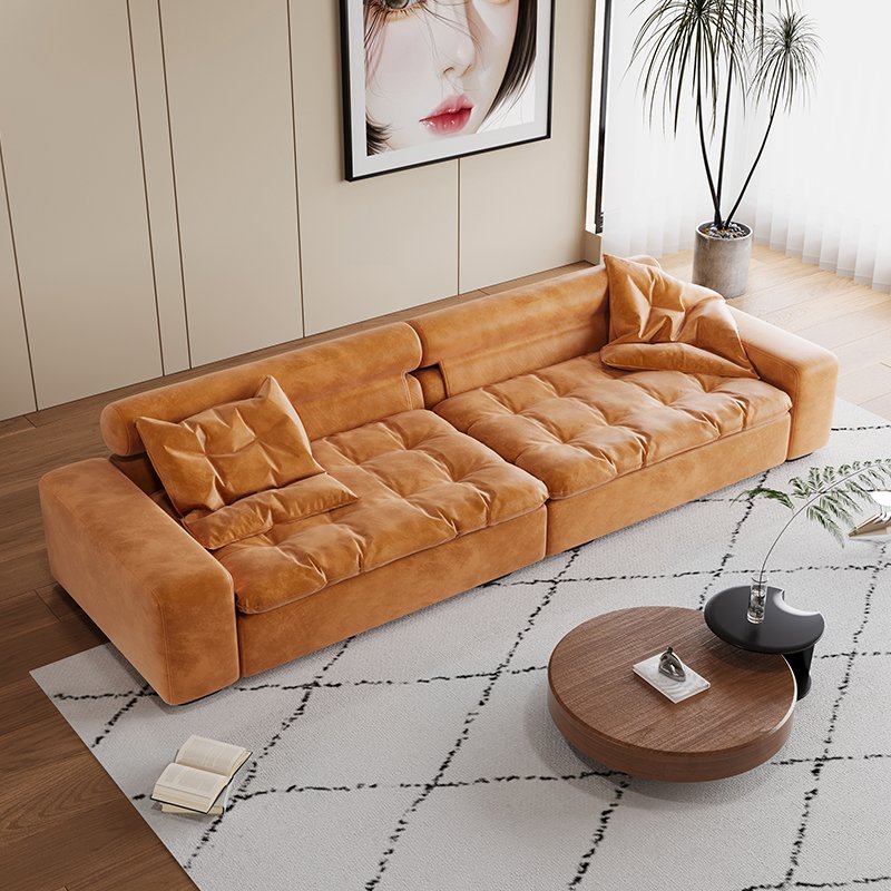 Manufacturer Direct Sale Italian minimalist Miami sofa small apartment custom living room tofu block fabric sofa