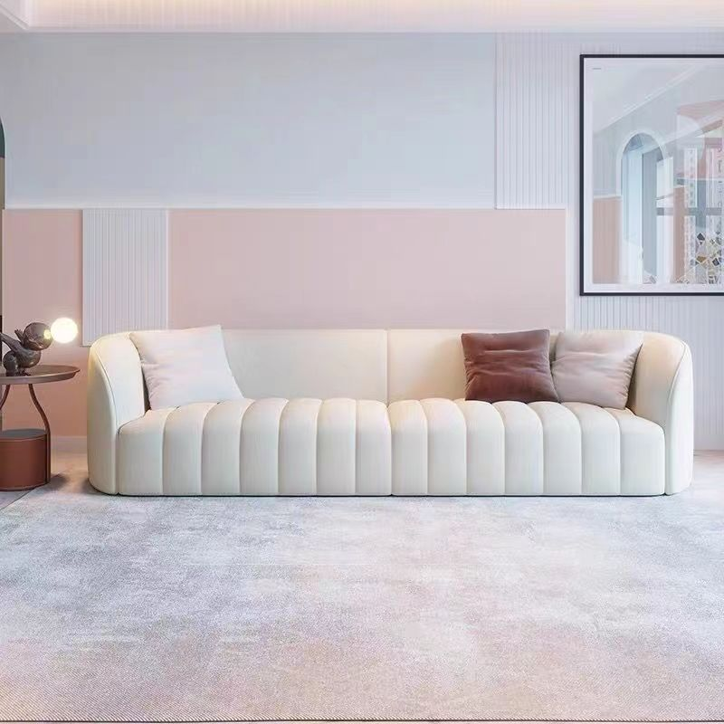 Hot Sale Hotel Villa Couch High Density Sponge Sofas Velvet Modular Furniture White Leather 4 Seater Living Room Sofas