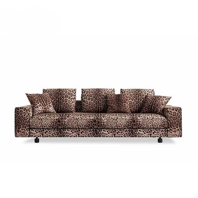 New design modern living room sofa Italian light luxury leopard print three-seater sofa