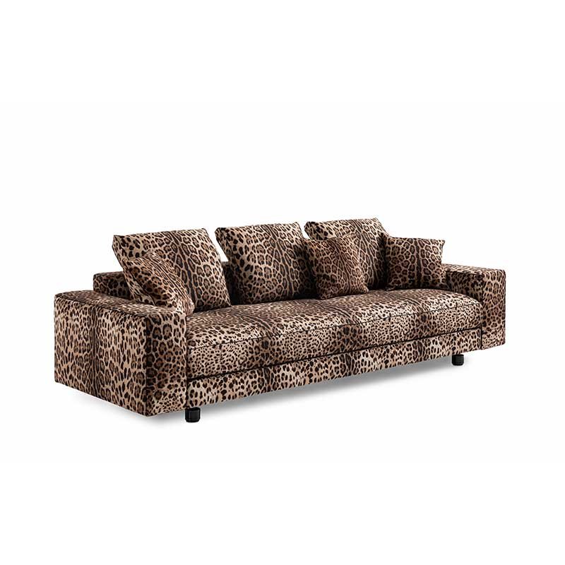 New design modern living room sofa Italian light luxury leopard print three-seater sofa