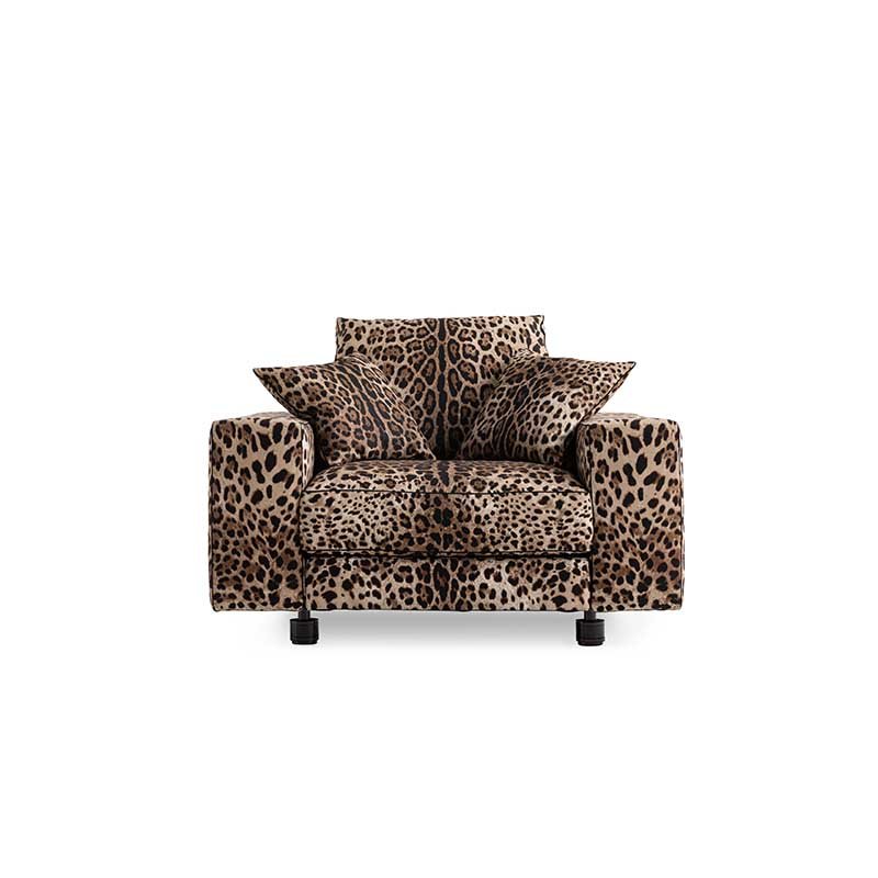 New design modern living room sofa Italian light luxury leopard print three-seater sofa