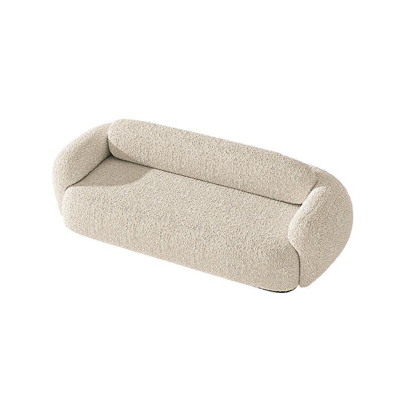 Italian light luxury pure white lamb velvet living room sofa single sofa chair modular sofa
