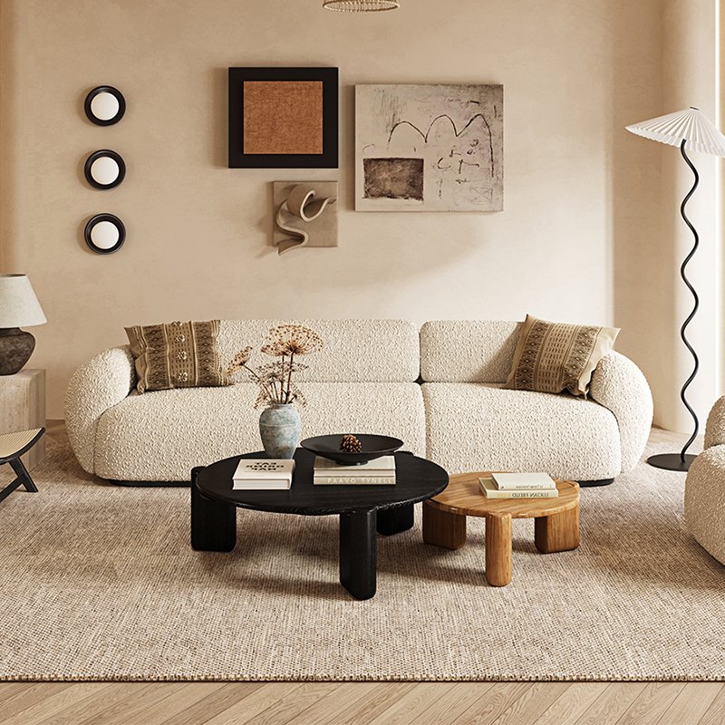 Italian light luxury pure white lamb velvet living room sofa single sofa chair modular sofa