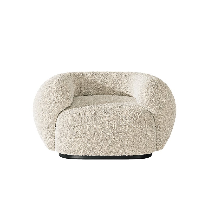Italian light luxury pure white lamb velvet living room sofa single sofa chair modular sofa
