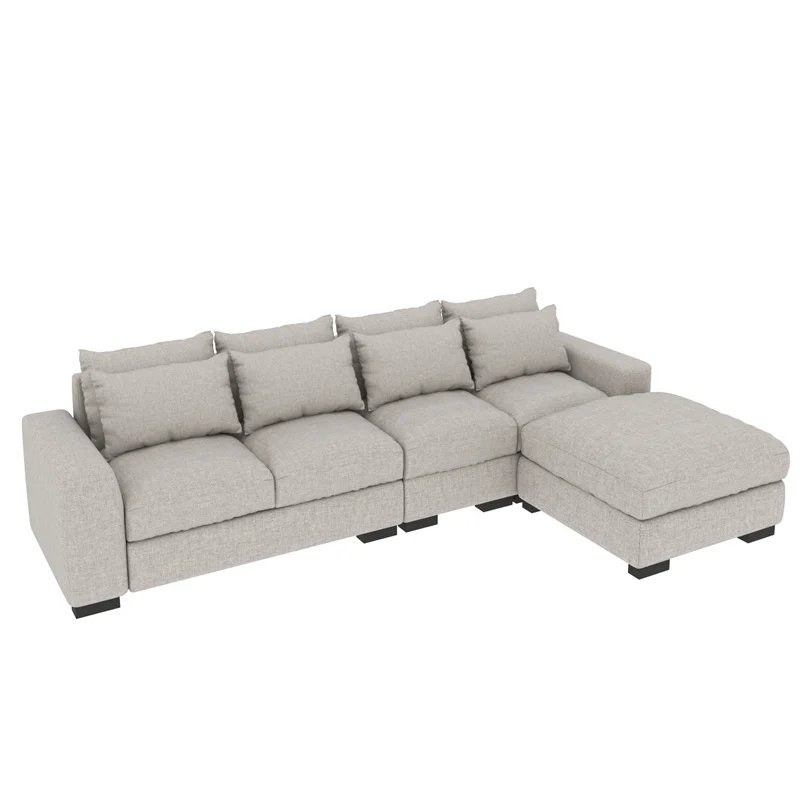 NOVA Living Room Couch Sofas 21BSSC006 White Fabric Sofa Cover Corner Modular Sofa Sectional Couch Set Modern Furniture