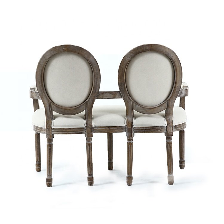 Classic Design Durable Elegant Solid Seat Wood Garden Sofa White Chairs With Arm
