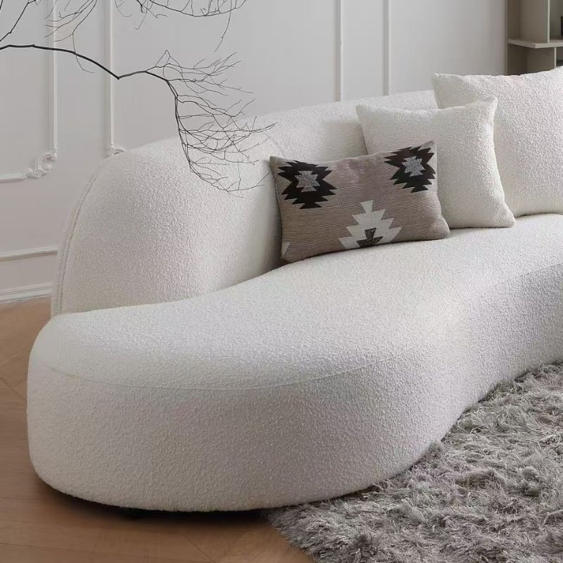 Lamb lazy living room sofa designer Italian minimalist size apartment moon arc beauty salon fabric sofa