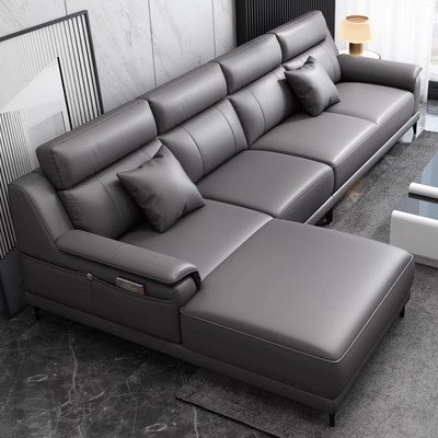 Modern Light Luxury Simple Leather Sofa Solid Wood High Elastic Sponge Bedroom Furniture Living Room Sofa Set Corner Sofa 626