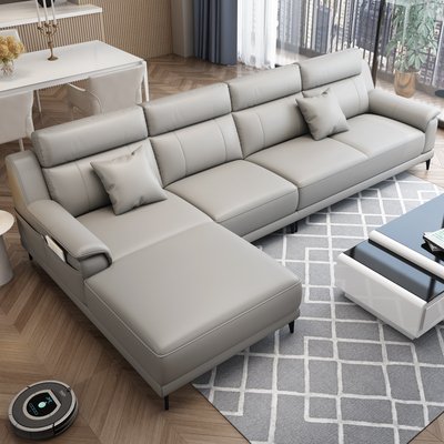 Modern Light Luxury Simple Leather Sofa Solid Wood High Elastic Sponge Bedroom Furniture Living Room Sofa Set Corner Sofa 626