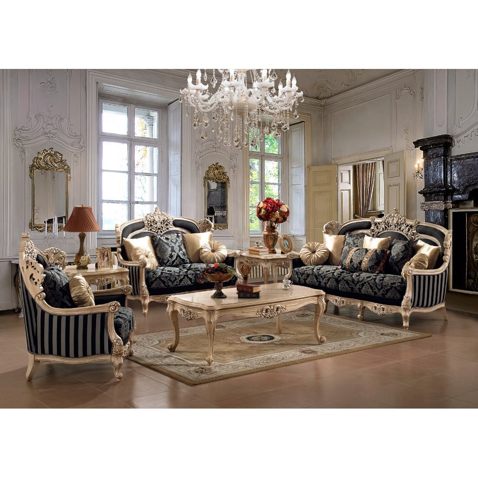 European Luxury Antique Baroque Carving Sectional Sofa Set French Style Wood Furniture for Hotel Hall Apartment Living Room