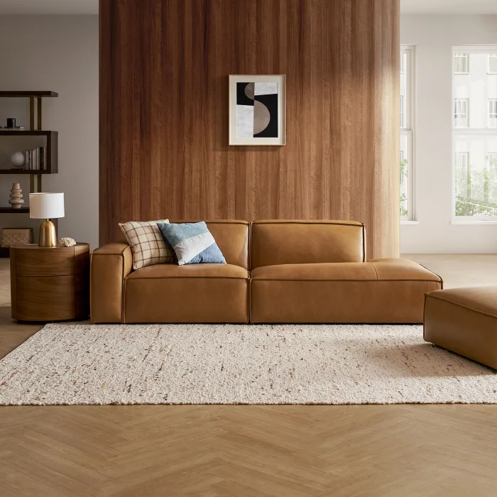Custom Home Living Room Sofa Set Furniture Modern Italian Velvet brown Sectional Modular Sofa