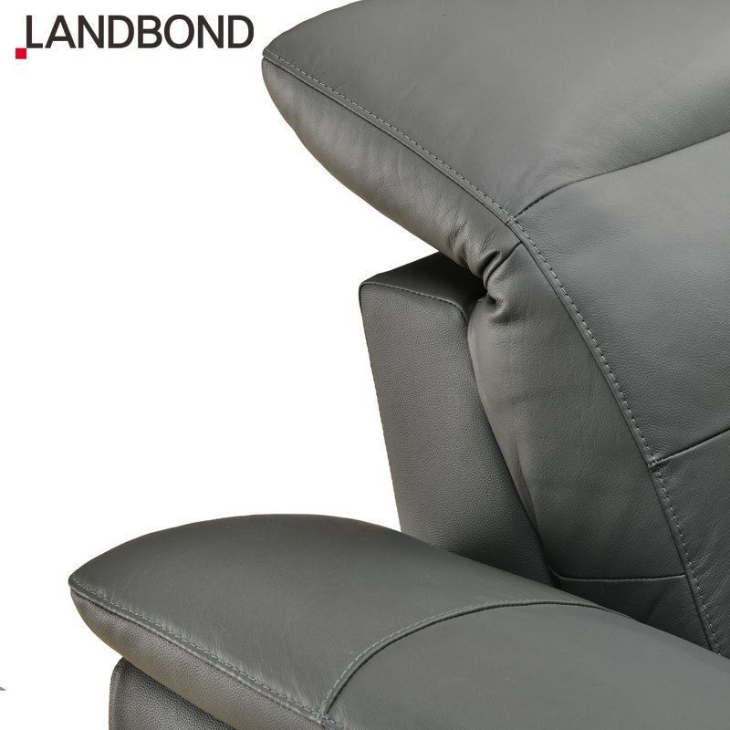 Contemporary Adjustable Headrest L Shape Corner Sectional Sofa Electric Recliner Genuine Leather Sofa Couch Living Room Sofas
