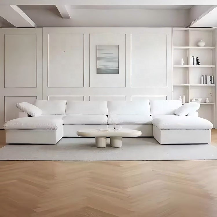 High quality modern living room furniture white cloud couch sectional sofa modular