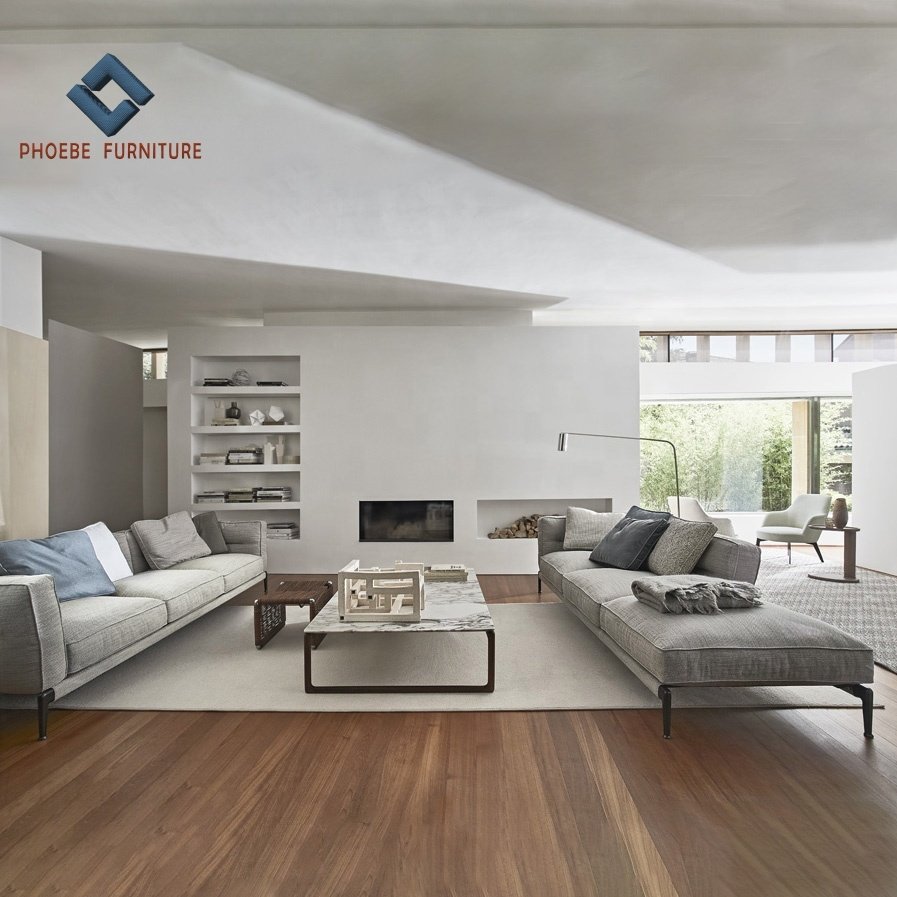 Latest Italian adda flared armrest & backrest design large L shape sectional couch living room sofas furniture