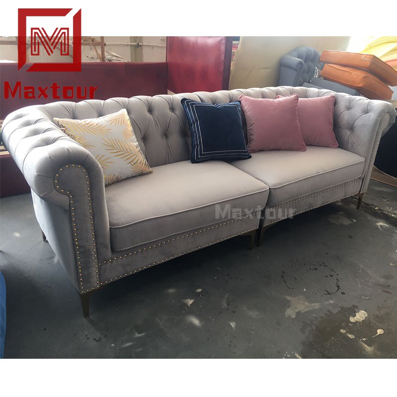 Foshan Shunde supplier couch living room sofa modern style funiture fabric sofa with chaise longue for home