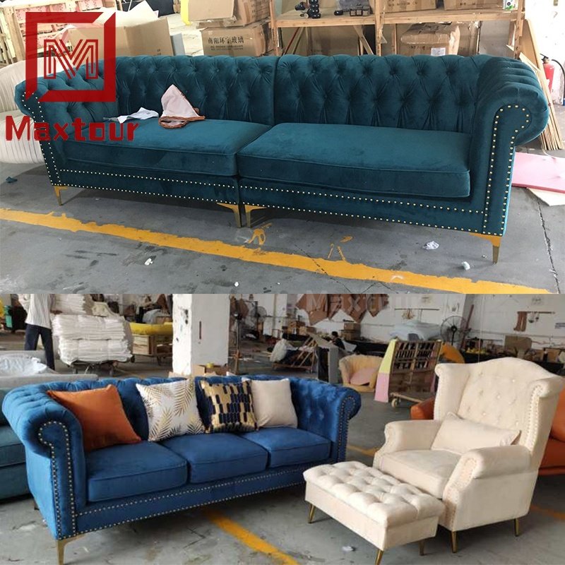 Foshan Shunde supplier couch living room sofa modern style funiture fabric sofa with chaise longue for home