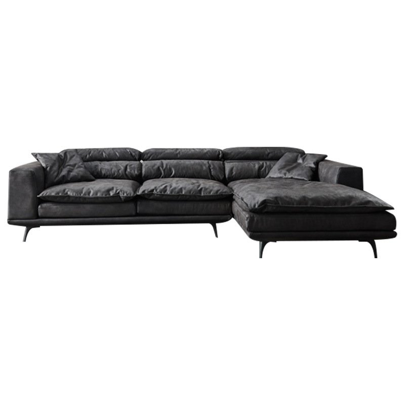 ins cheap grey modern four pieces lounge latest minimal goose down L shape living room sofa
