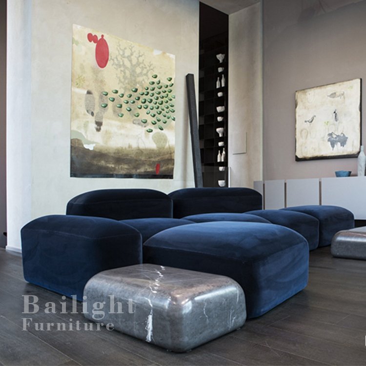 Modern relax italian sofas contemporary luxury in velvet soft fabric modular sectional couch marenco living room sofa