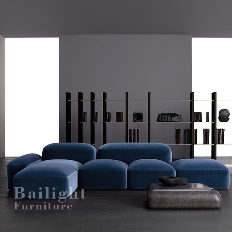 Modern relax italian sofas contemporary luxury in velvet soft fabric modular sectional couch marenco living room sofa