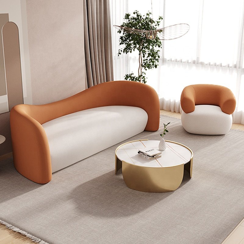 2024 Youtai Small Amount Of Wholesale Small Living Room Sofa Shaped Creative Designer White Sofa
