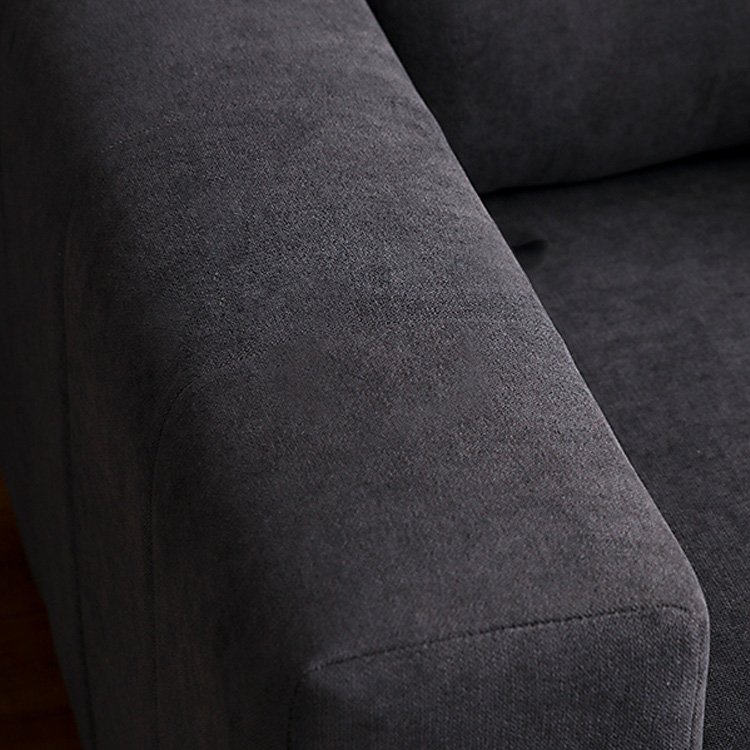 Modern home luxury wood furniture Nordic style black fabric sofa set furniture soft sectional couch living room sofas