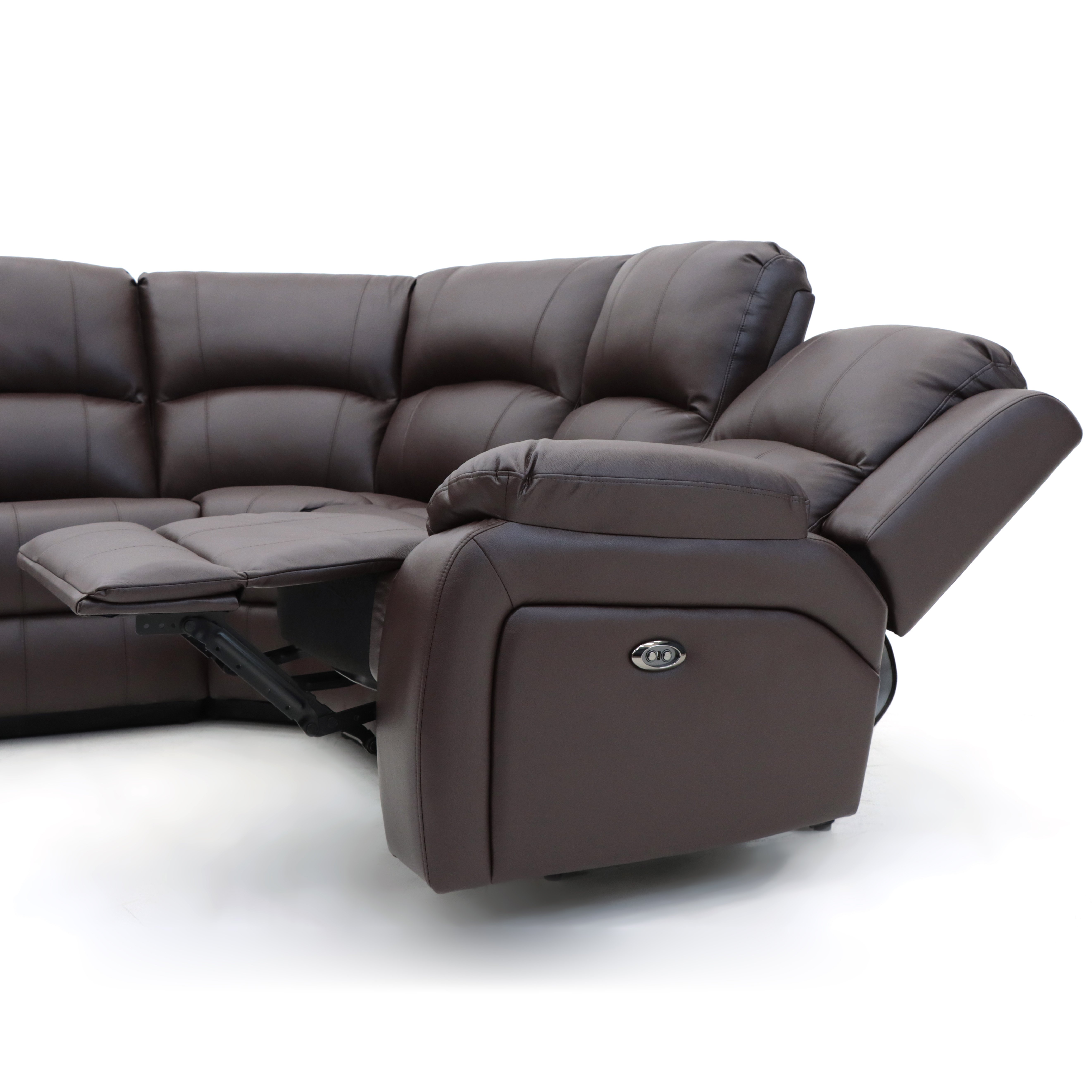 Geeksofa Modern Design 6 Seater Air Breathable Leather Corner Power Recliner Sofa Set Sectional Sofa