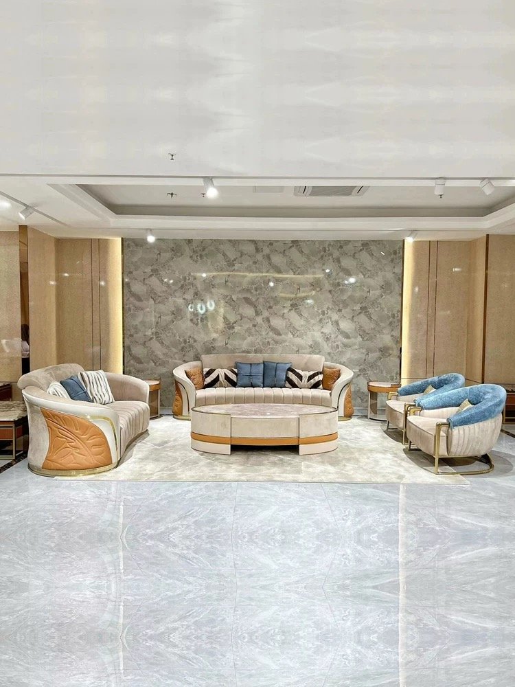 High end Italian luxury sectional sofa set furniture genuine leather couch living room sofa