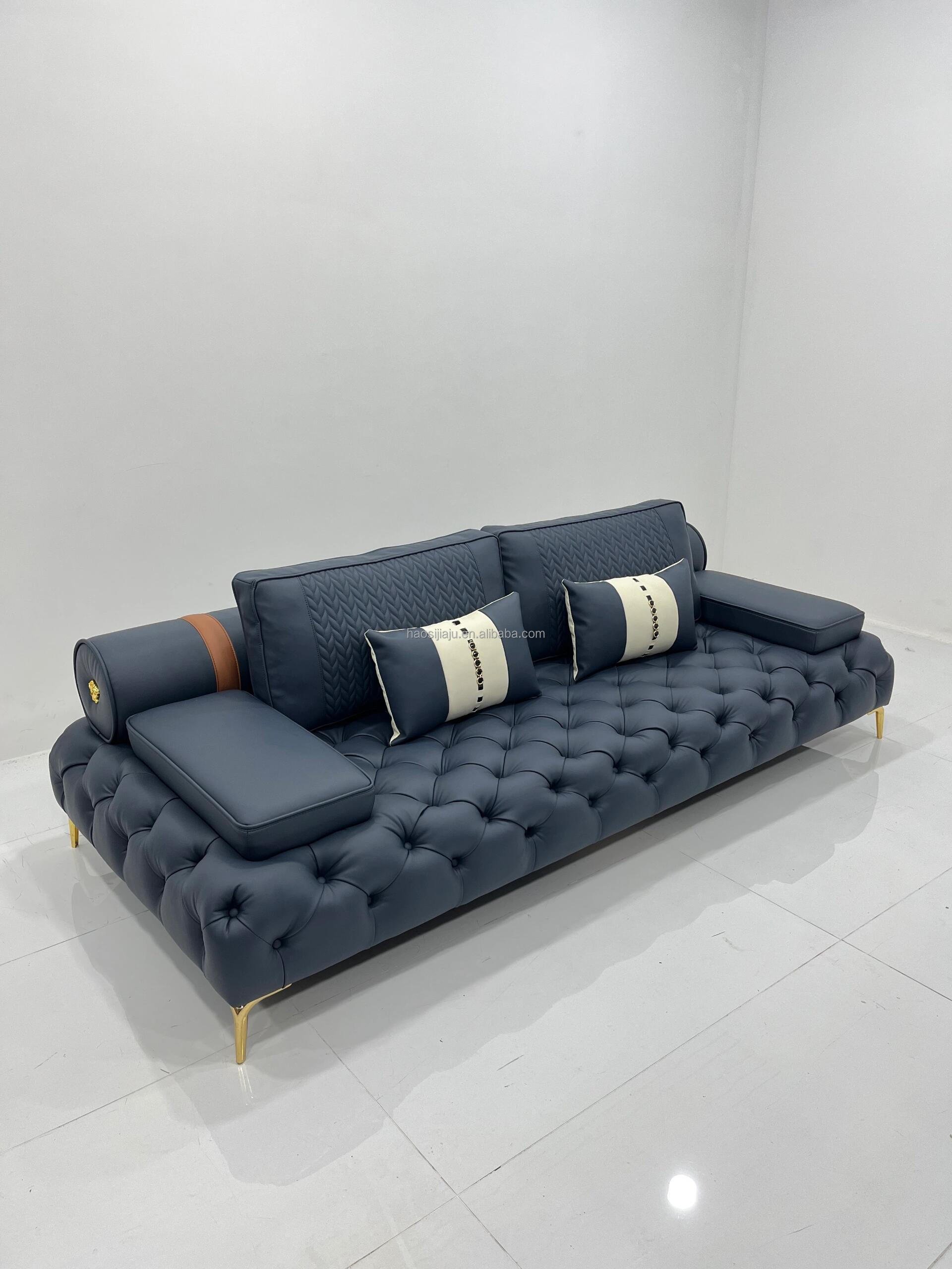 2024 Oem Haos Luxury Leather Modern Sectional Designer Complete Couches Sofas Sets Live Couch Furniture Living Room Sofas Sets