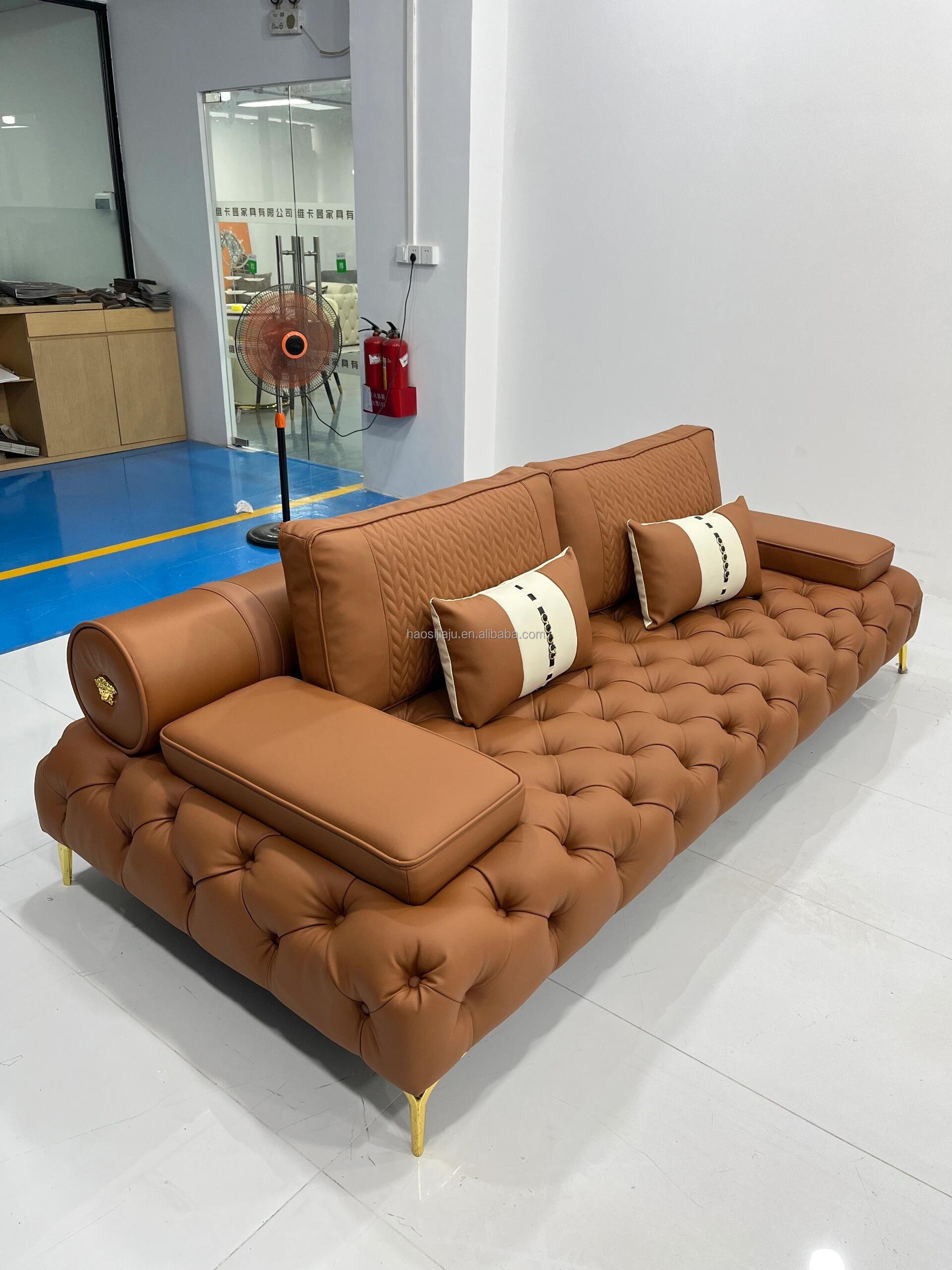 2024 Oem Haos Luxury Leather Modern Sectional Designer Complete Couches Sofas Sets Live Couch Furniture Living Room Sofas Sets