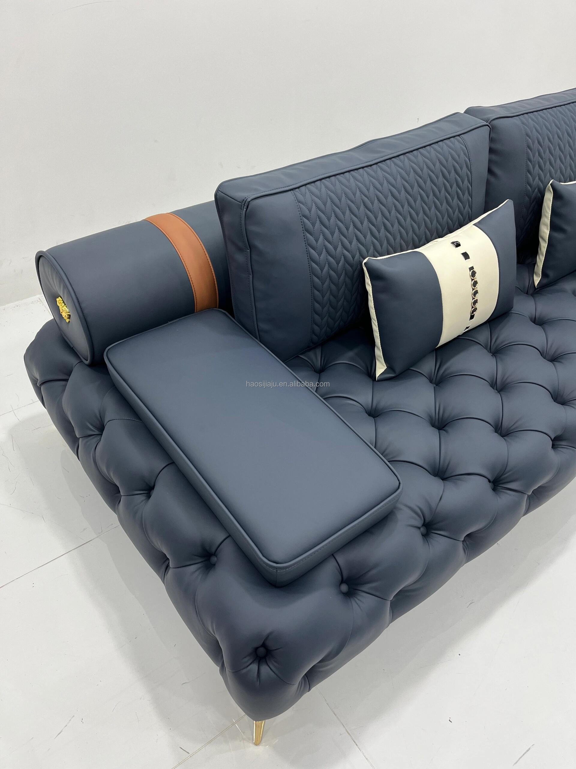 2024 Oem Haos Luxury Leather Modern Sectional Designer Complete Couches Sofas Sets Live Couch Furniture Living Room Sofas Sets