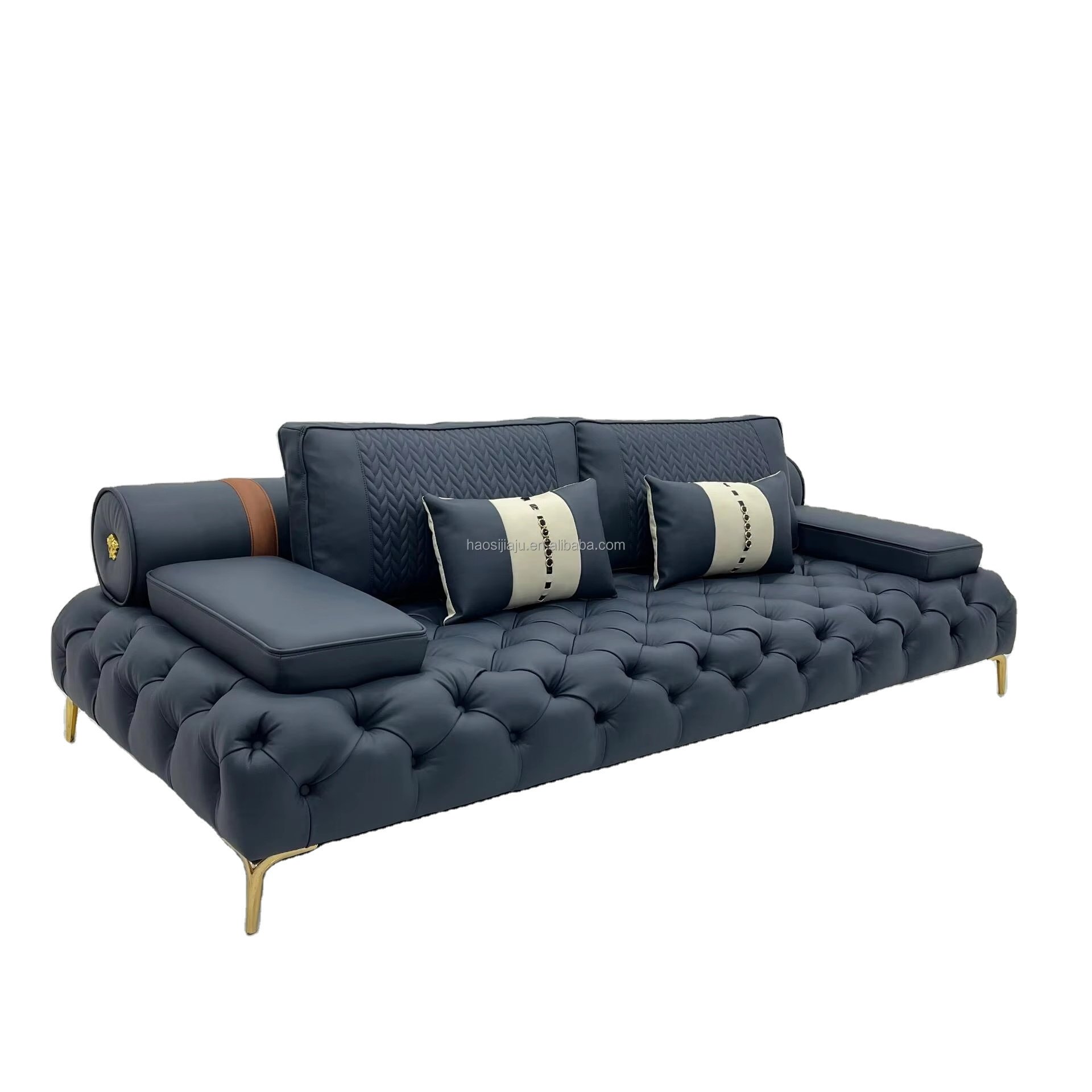 2024 Oem Haos Luxury Leather Modern Sectional Designer Complete Couches Sofas Sets Live Couch Furniture Living Room Sofas Sets
