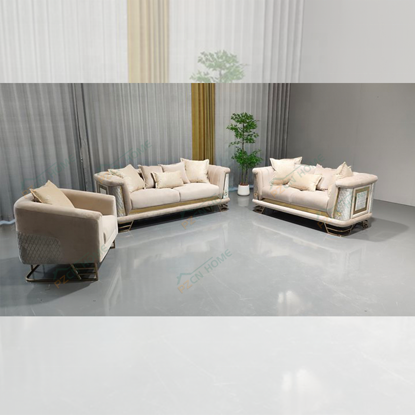 PZCN HOME Modern Luxury Sofa Set Furniture Living Room Sofa sectional Upholstered Velvet Living Room Sofa Design indoor