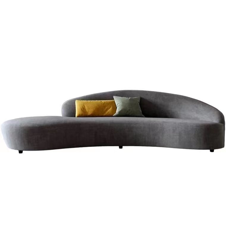 Living room furniture hotel sofas cloud couch comfortable corner sofa white modern sectional moon shape 3 seater curved sofa